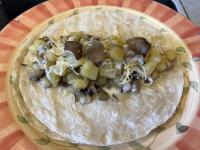 Maitake Mushrooms and Potato Burrito